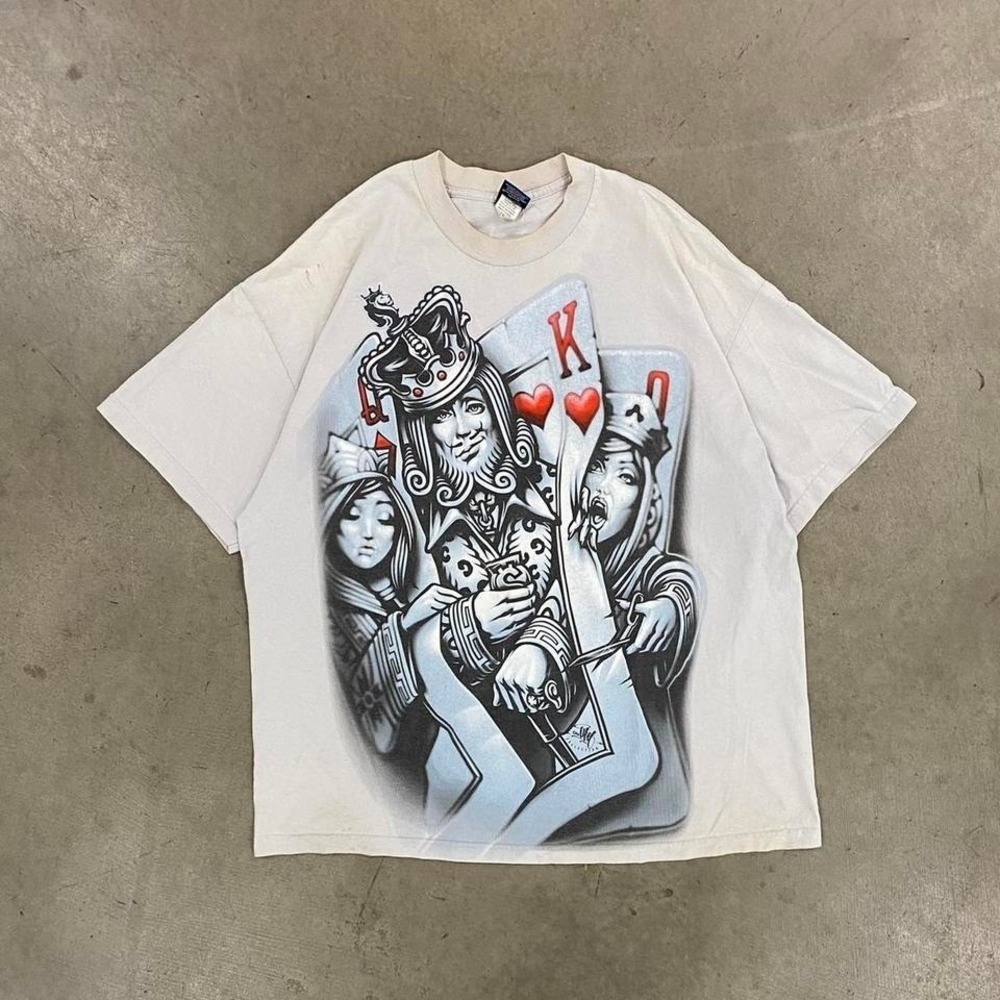 Vintage Y2K OG Obey King of Hearts Skate T-Shirt‎ Size XXL